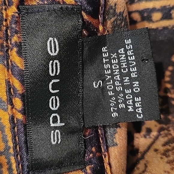 SPENSE Tribal Batik Satin Button Down Short Sleeve Shirt Small - Picture 8 of 9